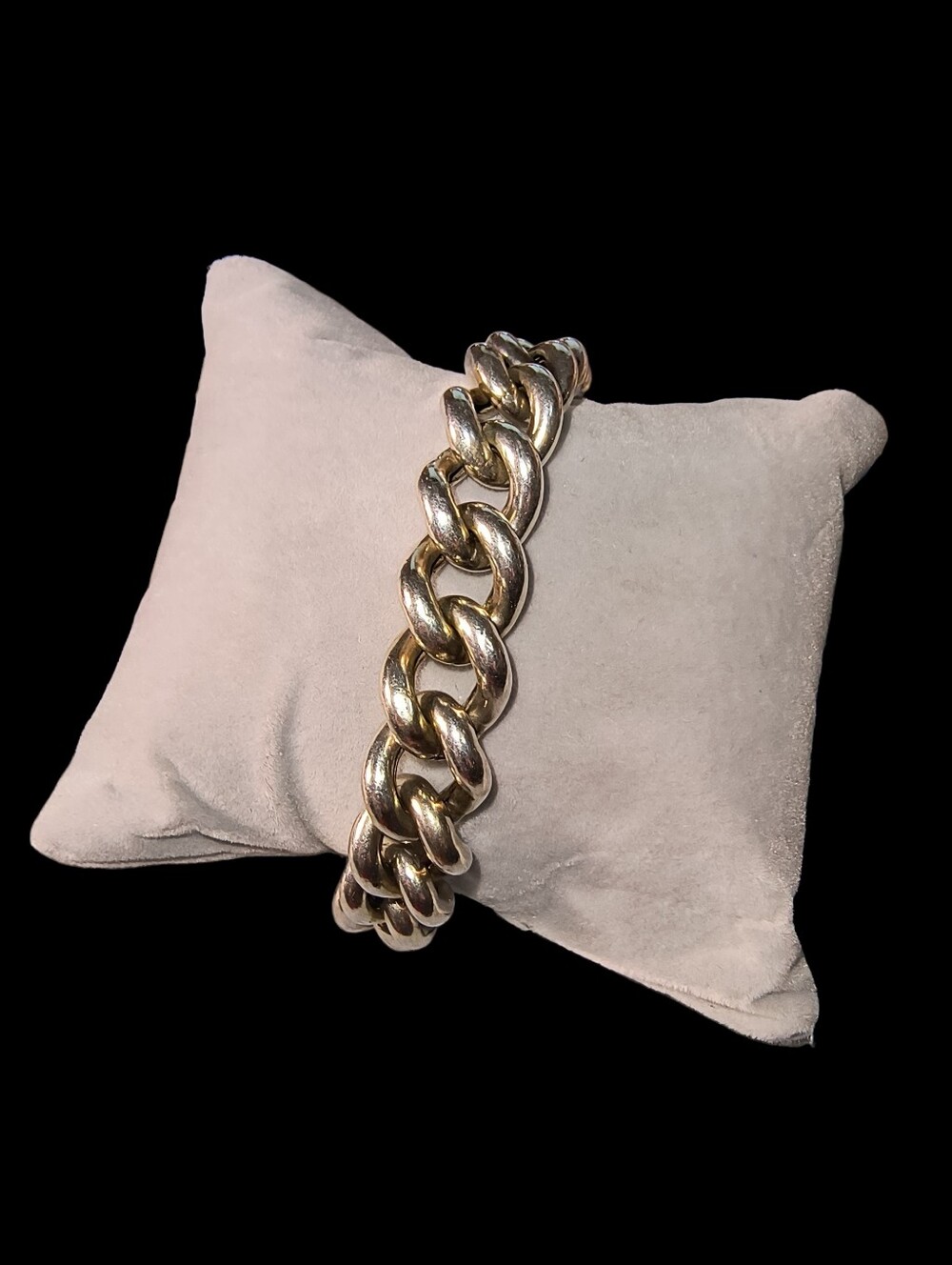 Italian Very Heavy Sterling Silver Curb Link Chain Bracelet Unisex - Picture 7 of 9